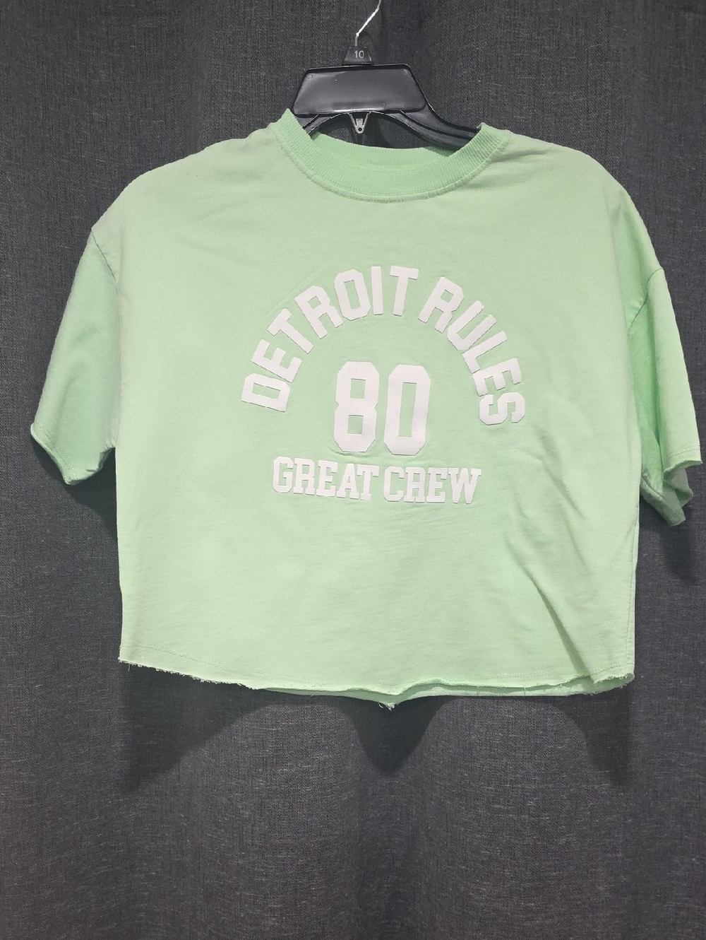 Zara Mint Green Cropped Graphic Tee